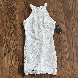 Lulu's White Lace Mini Dress
